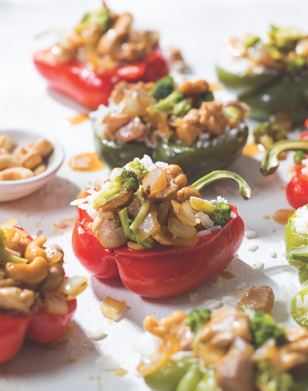 Cashew Chicken-Stuffed Peppers